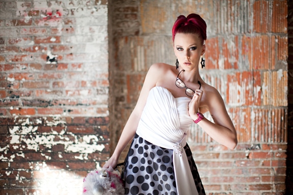 offbeat bride polka dot wedding dress (19)
