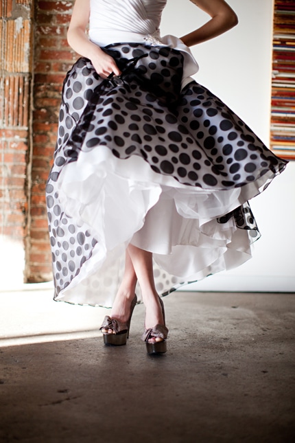 offbeat bride polka dot wedding dress (10)