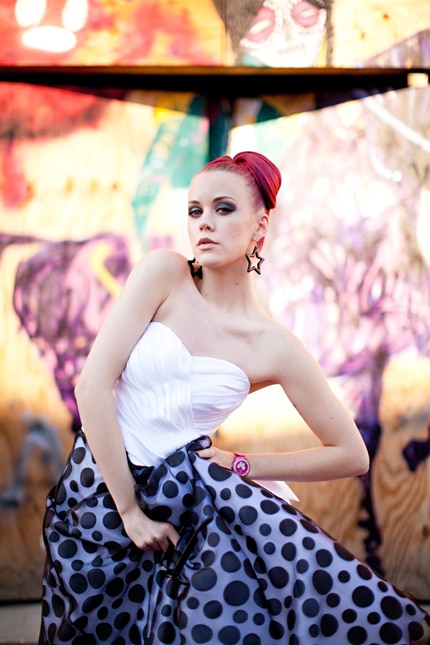 offbeat bride polka dot wedding dress (8)