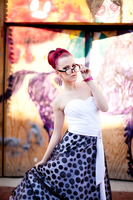 offbeat bride polka dot wedding dress (4)