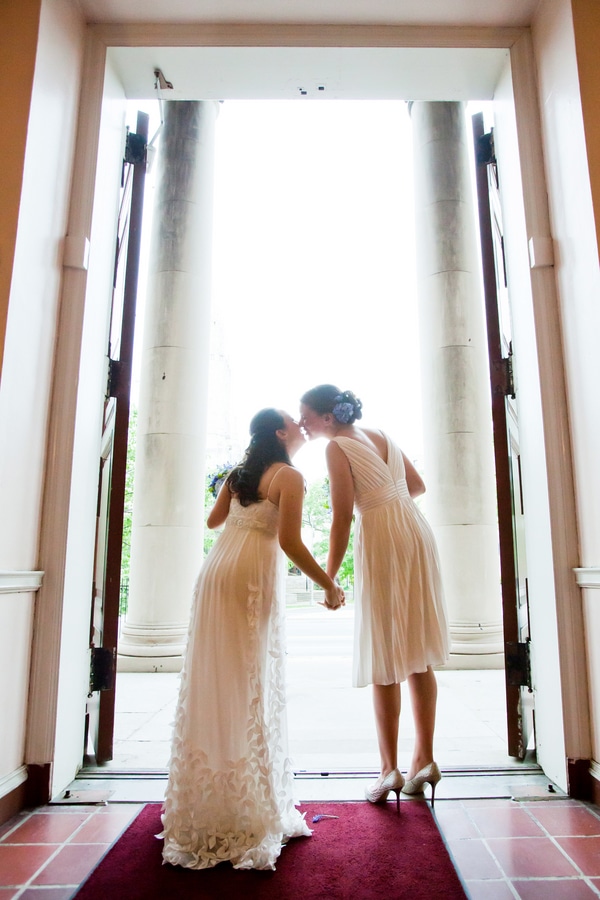 same sex washington dc wedding all souls unitarian blue green