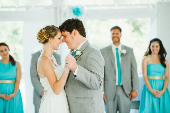 DIY creative Virginia wedding blue yellow