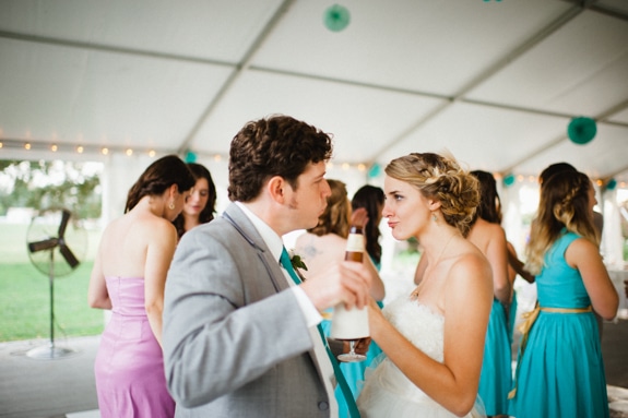 DIY creative Virginia wedding blue yellow