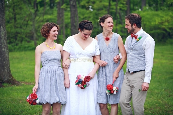 eclectic blue bridesmaids