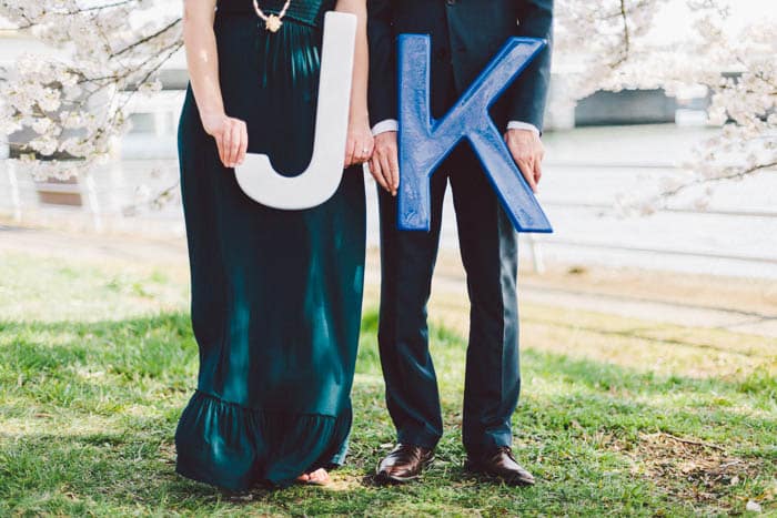 offbeat fun DC engagement pictures cherry blossoms