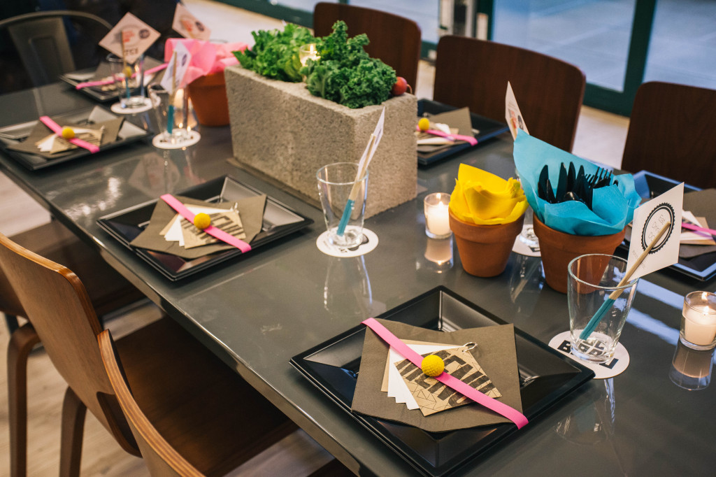 industrial CMYK wedding dinner party