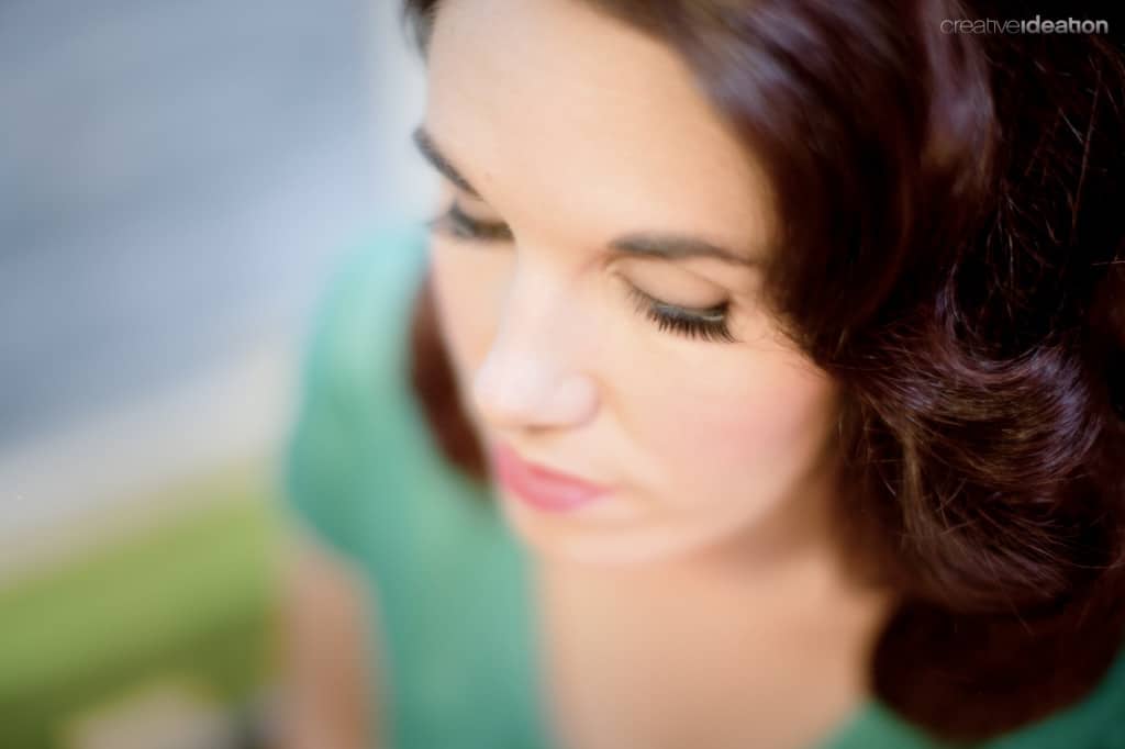 vintage bridesmaid dress hair makeup (22)