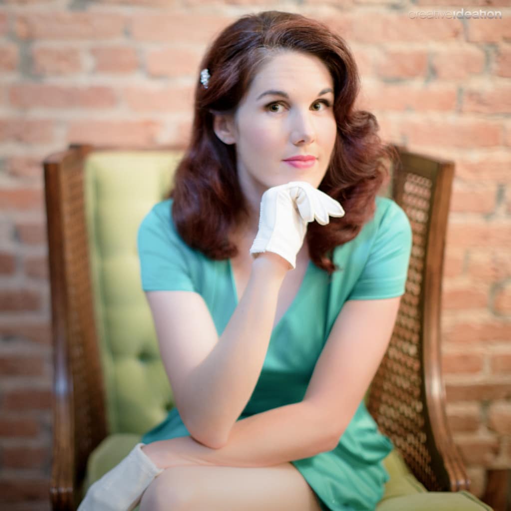 vintage bridesmaid dress hair makeup (23)