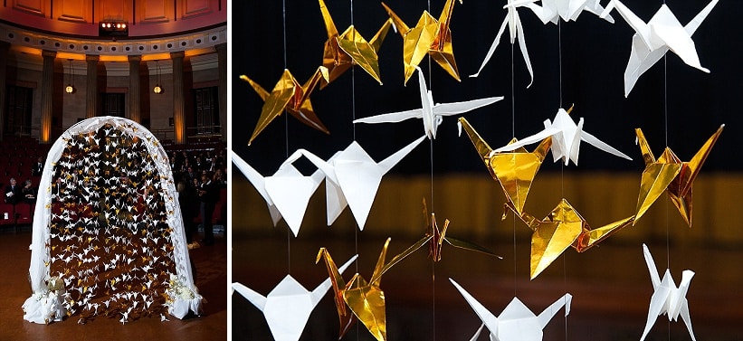 diy gold white winter harry potter themed wedding (4)