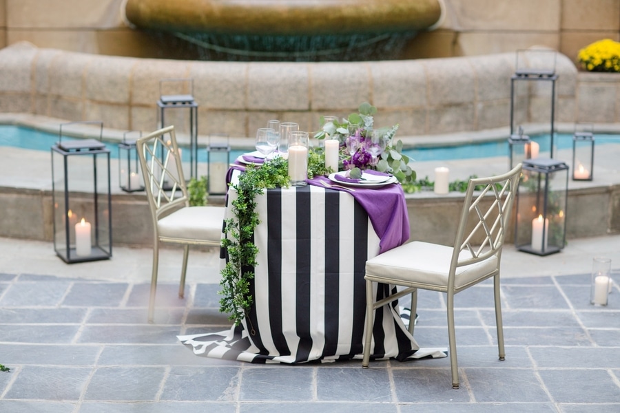 intimate DC elopement romantic purple wedding details decorations (2)